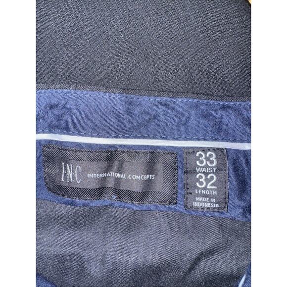 INC International Concepts Men’s Dress Pants Black Flat Front Slacks 34x28 - Picture 2 of 4